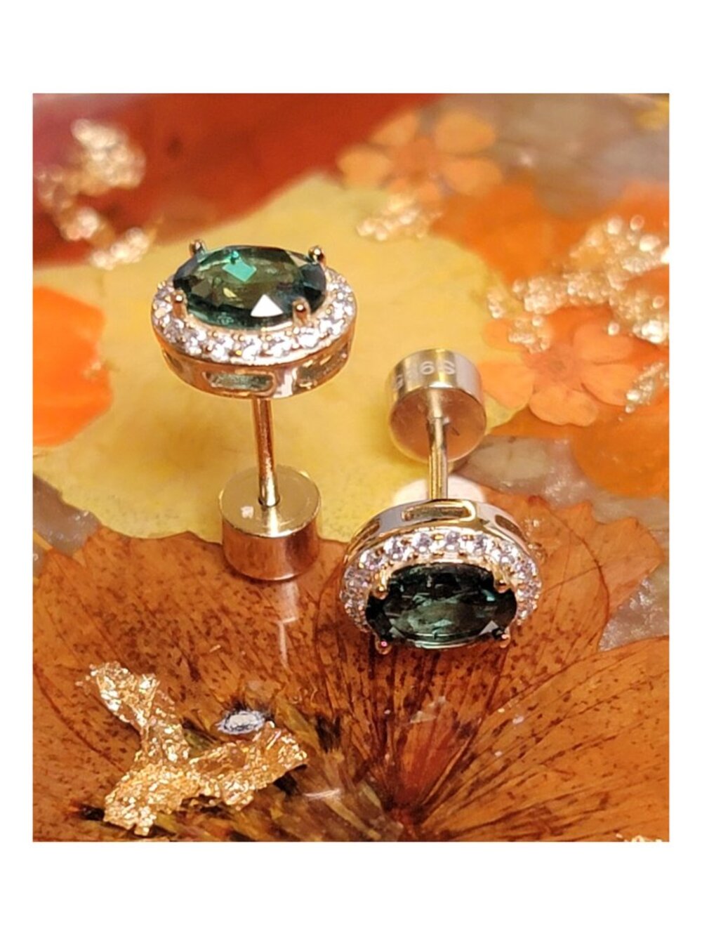 Lab Grown Emerald Halo Stud Earrings 2.0 CTTW Flat Back NWT